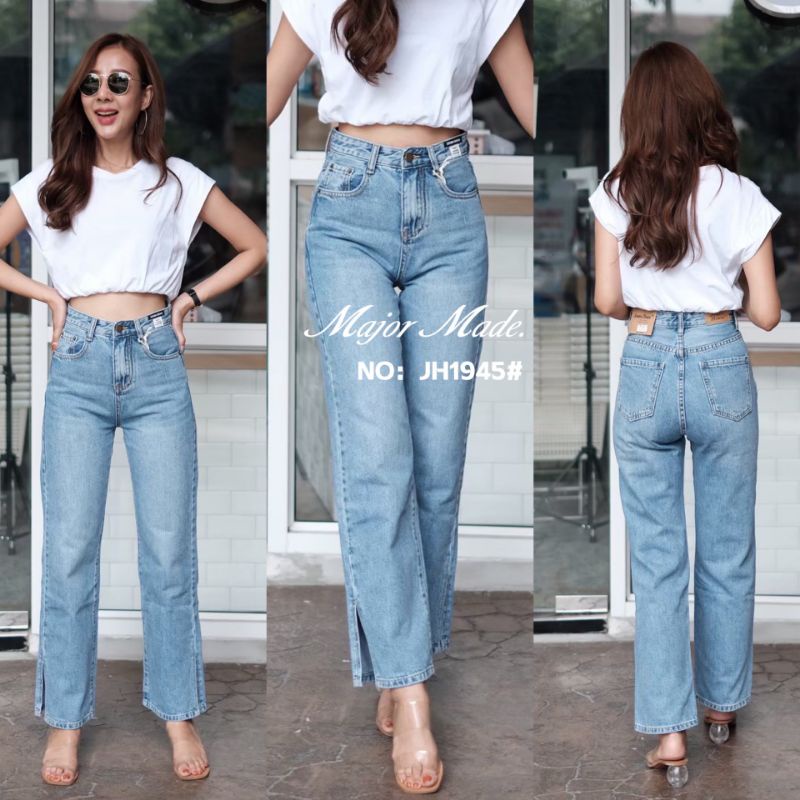 jh1945-s-xl-ยีนสขากระบอกผ่าปลาย-jeans-house