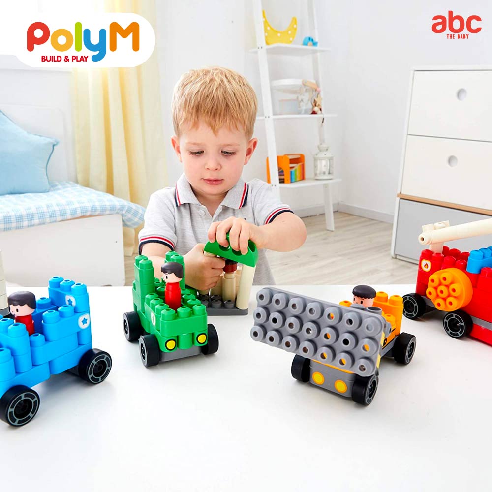 poly-m-ของเล่นตัวต่อ-ชุดต่อรถ-5-แบบ-city-vehicles-130-pcs-สำหรับเด็ก-24-เดือนขึ้นไป