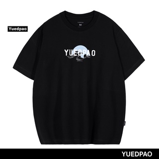 สินค้า Yuedpao ยอดขาย No.1 รับประกันไม่ย้วย 2 ปี ผ้านุ่ม เสื้อยืดเปล่า เสื้อยืด Oversize Black tsunami print