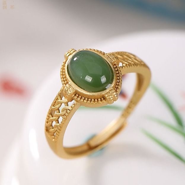 ภาพสินค้าPANAOBEN แหวน ใหม่เงิน 925 แหวน Original Natural Jasper Oval Ring Light หรูหรา Hollowing Process Golden Noble สไตล์จีน Retro ผู้หญิงยี่ห้อ Jewelrymen แหวนแฟชั่นเกาหลีอุปกรณ์เสริมแหวนคู่ Vintage เงินสเตอร์ลิง 925 แหวนเงินสำหรับผู้หญิง Charm จากร้าน panaoben.th บน Shopee ภาพที่ 7