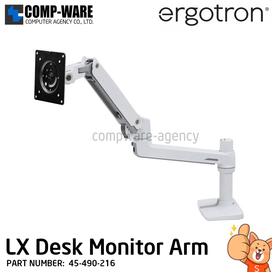 Supporto Da Tavolo Per 2 Monitor Ergotron LX Bianco - 45-489-216, Nuovo In Scatola