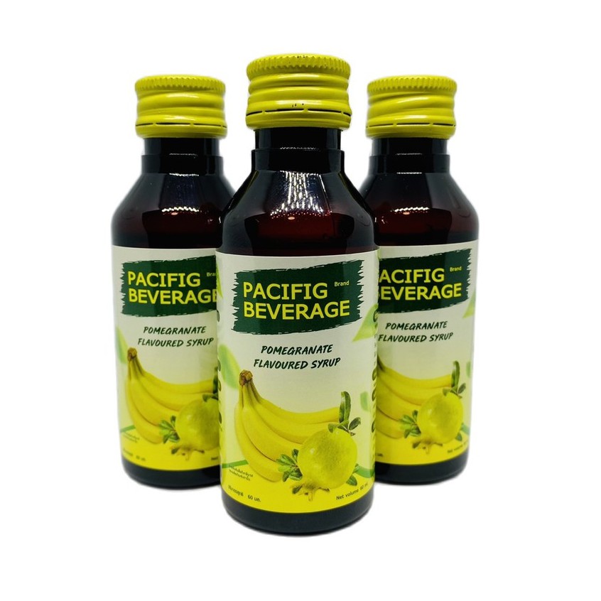 Pomegranate Flavoured Syrup น้ำหวานเข้มข้นกลิ่นกล้วยหอม 3 ขวด 60ml