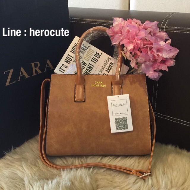 zara-home-leather-hand-bag-แท้outlet