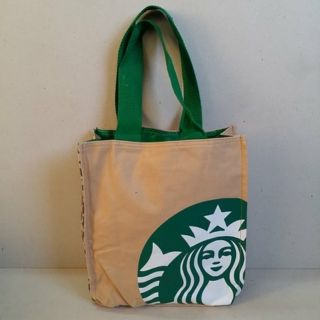 กระเป๋าสะพายทรงเหลี่ยม ผ้า มีผ้าซับในคะ ขนาด 9.5x11x4 นิ้ว ลาย สตาร์บัค Starbucks