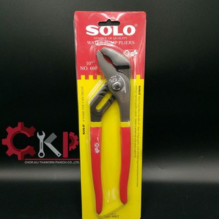 คีมคอม้าปากโค้ง Solo ขนาด 10" ด้ามแดง No.600