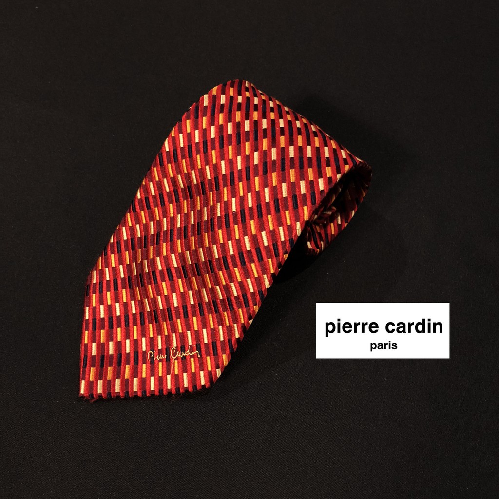 necktie-เนคไทแบรนด์เนม-pierre-cardin-ของแท้-มือสอง-สภาพดี-ราคาถูก-ผ้าไหม