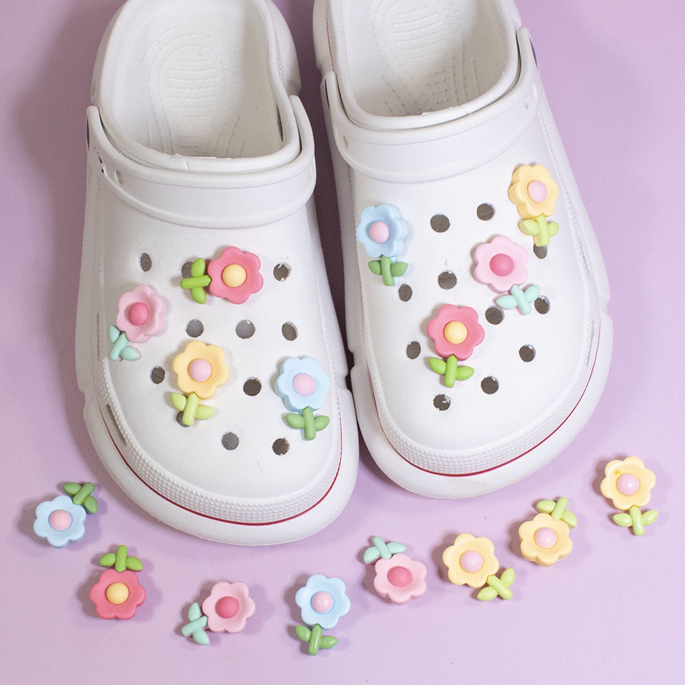 การ์ตูน-ดอกไม้-สี-jibits-สําหรับ-croc-ชุดดอกทานตะวัน-jibbits-เสน่ห์-ดอกไม้-jibitz-croc-โซ่-สําหรับผู้หญิง-รองเท้า-อุปกรณ์เสริม-จี้รองเท้า-หมุดตกแต่ง