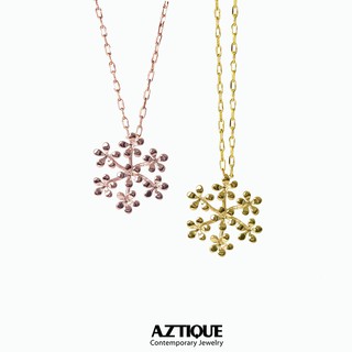 Aztique สร้อยคอดอกไม้  จี้ สร้อยคอ เครื่องประดับผู้หญิง ของขวัญวันเกิด ขอขวัญ Flower Necklace pendant Jewelry gifts bs