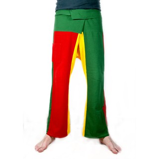 สินค้าราสต้า Trousers Fisherman Pants Thai Rasta Green Yellow Red กางเกงชาวเลสไตล์ราสต้า งาน PATCHWORK สีสันสดใส