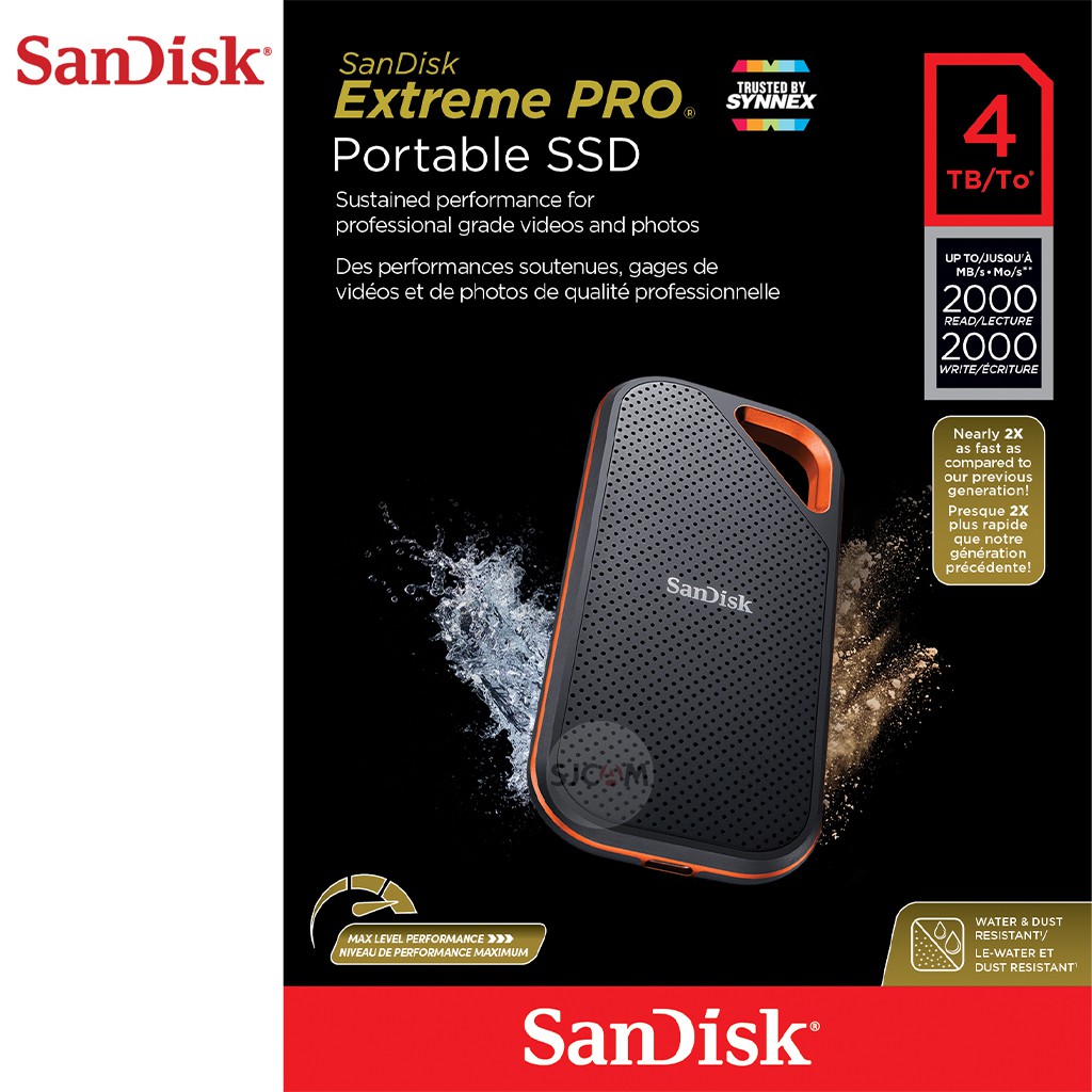 SanDisk Extreme PRO Portable SSD 4TB (SDSSDE81-4T00-G25) Up to