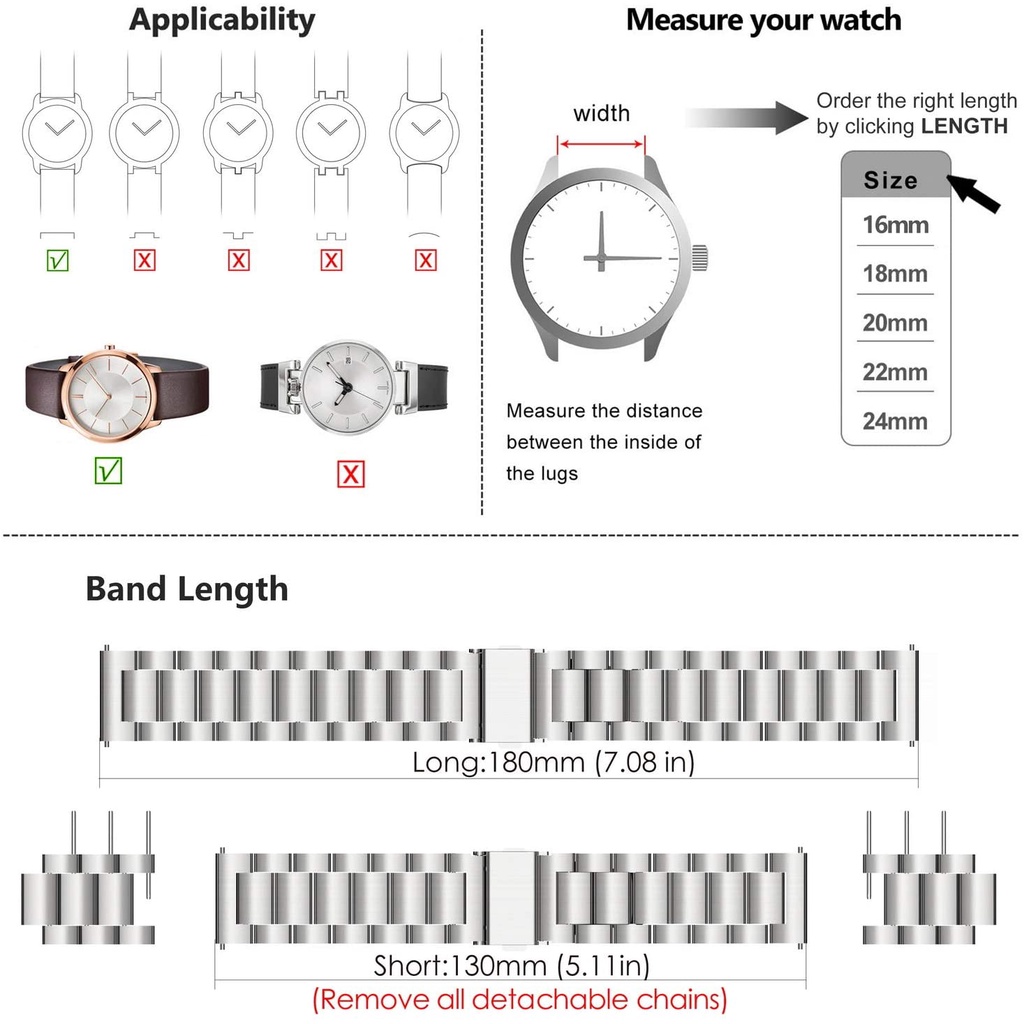 yifilm-สายนาฬิกาข้อมือสเตนเลส-โลหะ-สําหรับ-samsung-huawei-fossil-18-มม-20-มม-22-มม