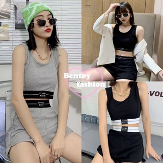 Bentoy*พร้อมส่ง*ชุดเซ็ท2ชิ้นสปอร์ทเสื้อกล้าม+กางเกงขาสั้นเอวยืด(DAWANG set）