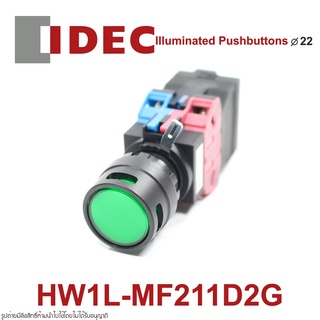 HW1L-MF211D2G IDEC HW1L llluminated Pushbuttons 22mm idec พุชบัทตอน 22mm IDEC HW1L-MF211D2G IDEC สวิตช์กด IDEC 22mm