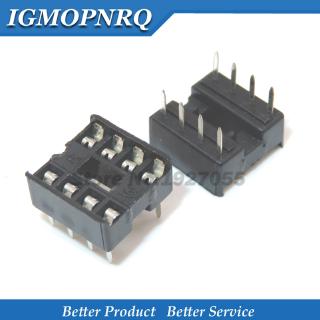 ic socket dip - 8 square hole 8 - pin 2 . 54 มม. dip 8 ขาอะแดปเตอร์เชื่อมต่อบัดกรีคุณภาพสูง 20 ชิ้น