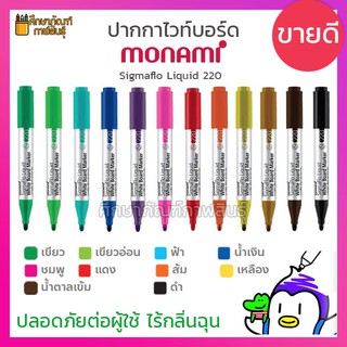 ปากกาไวท์บอร์ด Whiteboard Marker Monami รุ่น Sigmaflo Liquid 220 หัวกลม