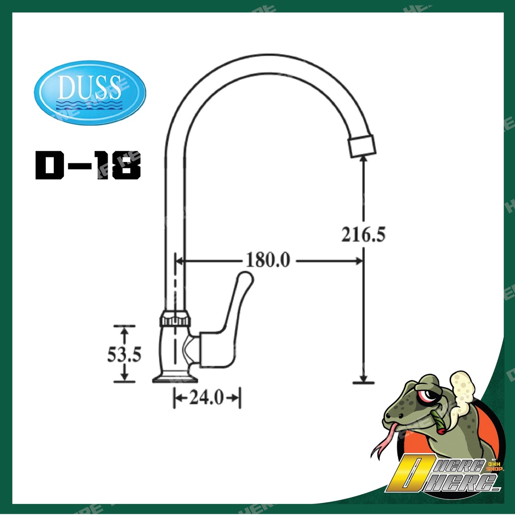 duss-d18-ก๊อกซิงค์-ตั้งเคาเตอร์-brass-faucet-ก๊อกน้ำ-ทองเหลือง-ชุบโครเมี่ยม-งวงโค้ง-วางเคาเตอร์-d-18