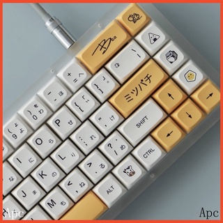 สินค้า [keycap ไทย]  Honey milk customized keycaps XDA height PBT 137key keycap custom Thai English / Japanese thai Keycaps mechanical keyboard switches key cap full set characters simple thai Keycaps