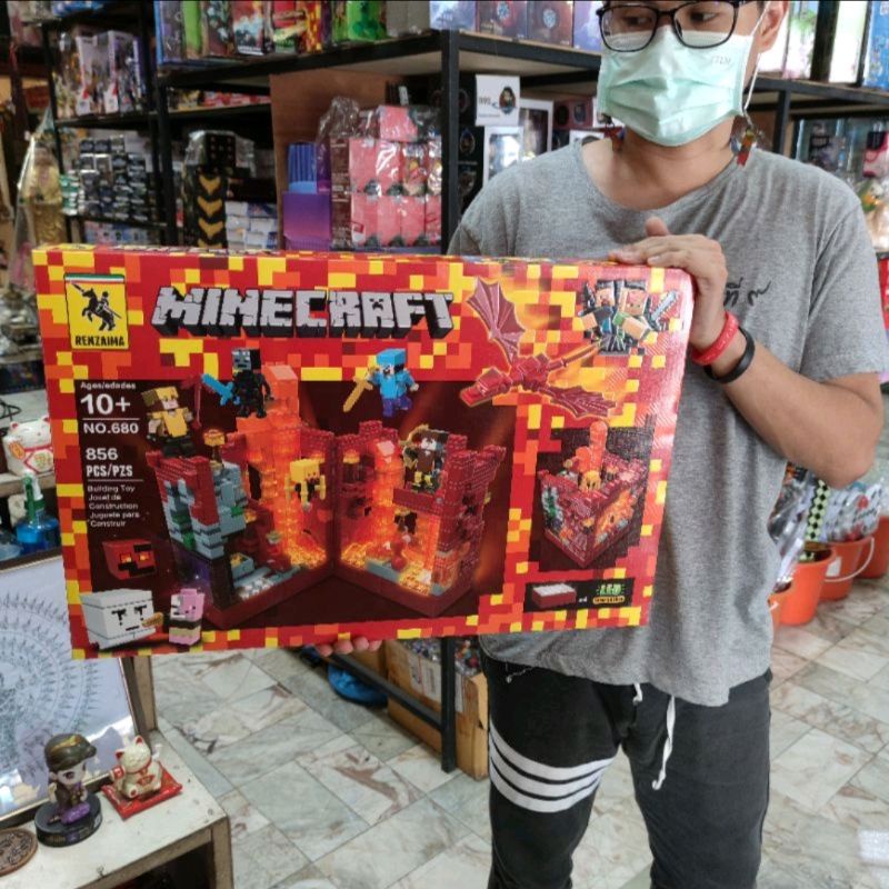 พร้อมส่ง-เลโก้-lego-มายคราฟ-minecraft-ชุด-red-dragon-renzaima-680-856-ชิ้น-ต่อไฟ-led-ได้-สวยสุดๆเลยค่ะ