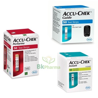 แผ่นตรวจน้ำตาล Accu-Chek Test Strip (50ชิ้น/กล่อง) [1 กล่อง] Accuchek แอคคิว-เช็ค Guide Active Instant ตรวจเบาหวาน