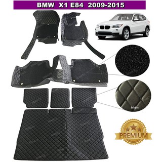 พรมรถยนต์6D สำหรับ BMW X1 E84 สีดำ+ไวนิลสีดำ เต็มคัน