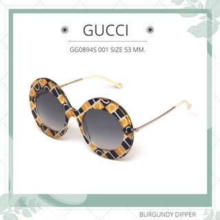 แว่นกันแดด GUCCI : GG0894S 001 SIZE 53 MM. (YELLOW-GOLD-GREY)