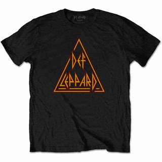 เสื้อยืดโอเวอร์ไซส์ขายดี เสื้อยืดลําลอง แขนสั้น พิมพ์ลาย Def Leppard ทรงสามเหลี่ยม สไตล์คลาสสิก สําหรับผู้ชาย FNclii29DJ