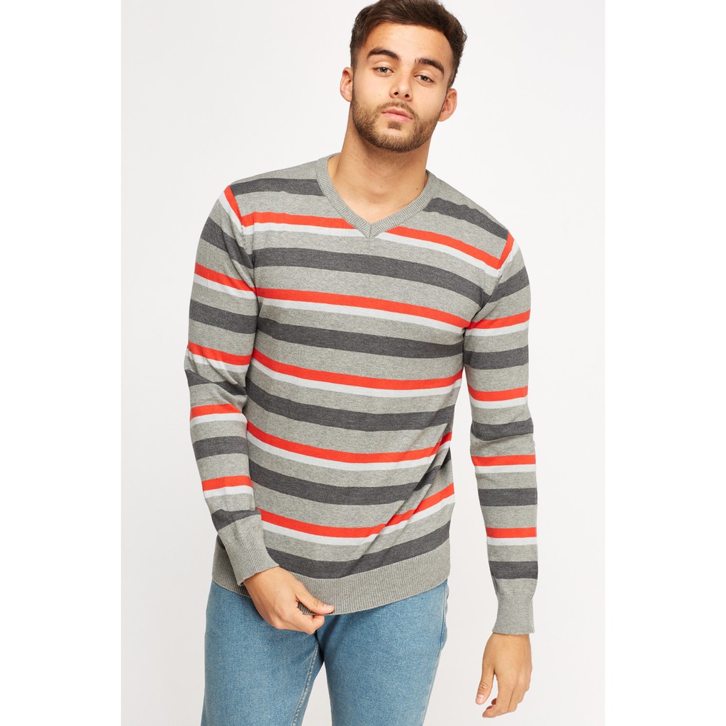 striped-v-neck-เสื้อไหมพรมผู้ชายแขนยาวคอวี-8650289854