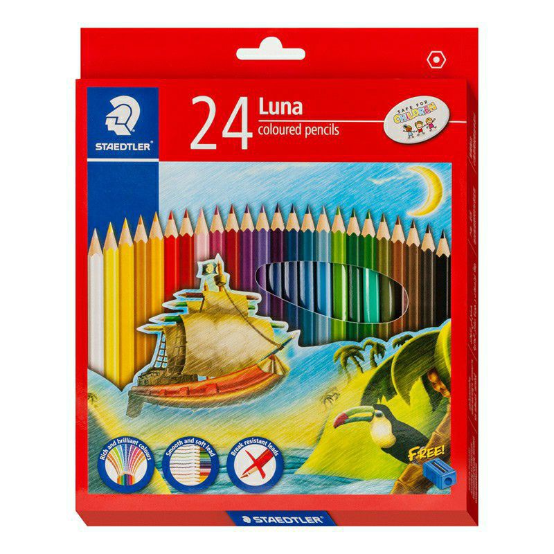 ภาพหน้าปกสินค้าSTAEDTLER ดินสอสีไม้แท่งยาว 24 สี รุ่น LUNA แถมฟรีกบเหลาดินสอ 136 C24 10TH จากร้าน h.nokhook บน Shopee
