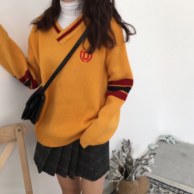 พร้อมส่ง-korean-student-sweater-เสื้อสเว็ตเตอร์สไตล์นักเรียนเกาหลี