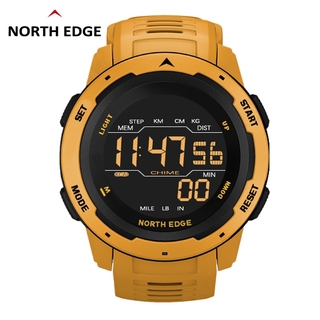 สินค้า 2021 NORTH EDGE Mars นาฬิกาผู้ชายดิจิตอลสมาร์ทนาฬิกาผู้ชายกีฬานาฬิกา Dual Time Pedometer นาฬิกาปลุกกันน้ำ 50M ดิจิตอล SmartWatch ทหาร Clock