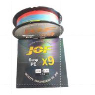 สาย PE JOF x9 รุ่น ถัก9 100 เมตร (ไม่ต่อกัน) สี มัลติคัลเลอร์