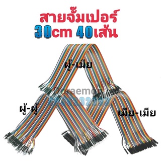 สายไฟจัมเปอร์ สายเเพ สายไฟ ผู้-ผู้ ,ผู้-เมีย ,เมีย-เมีย ยาว30cm 40เส้น Jumper Wire Bread Board Rehearsal 2.54mm DuPont