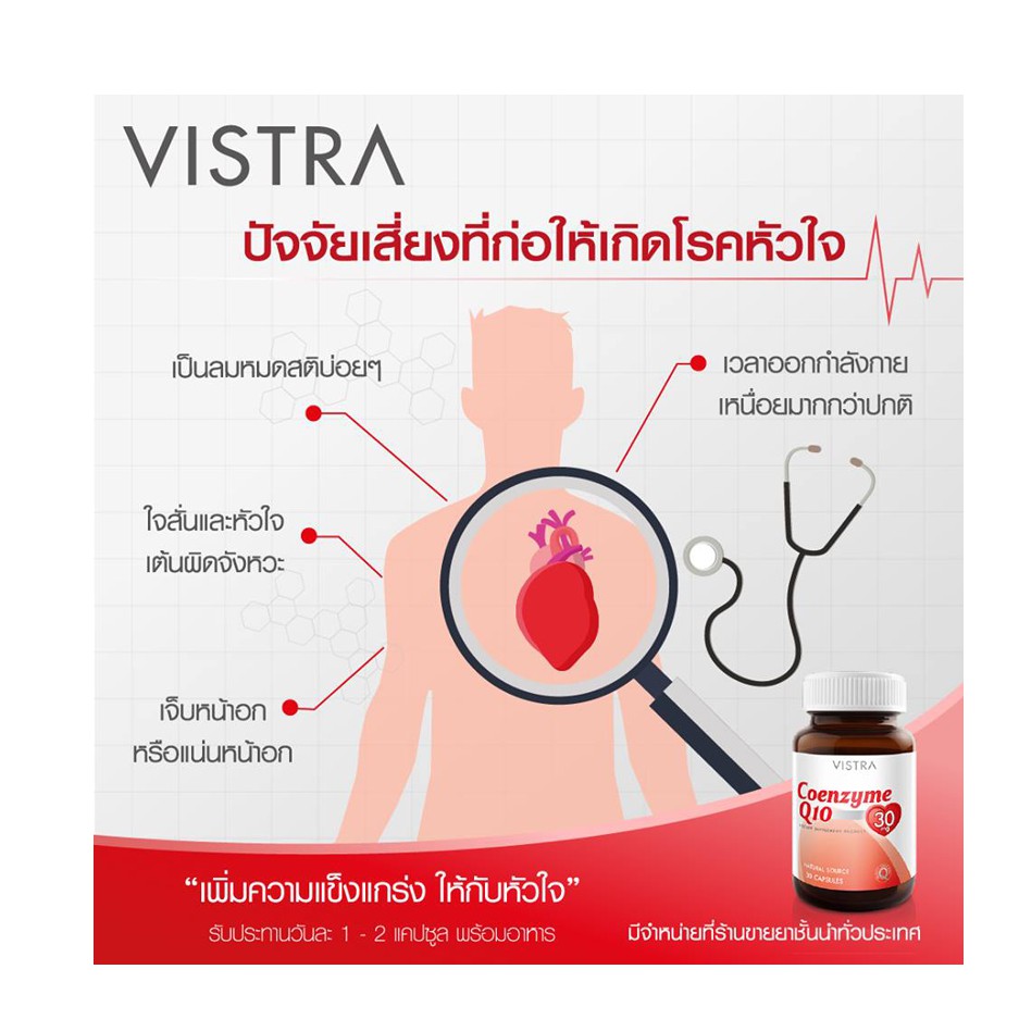 ภาพสินค้าVistra Coenzyme Q10 30 แคปซูล วิสทร้า โคเอนไซม์ คิวเท็น จากร้าน wecareshop บน Shopee ภาพที่ 5