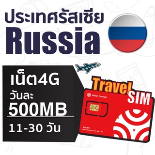 Russia SIM ซิมรัสเซีย เน็ตไม่จำกัดวันละเต็มสปิด 500MB ใช้งานได้ 11-30 วัน