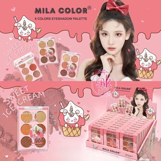 MILA COLOR อายแชโดว์พาเลทท์ พาเลท อายแชโดว์ พาเลทอายแชโดว์ 6 เฉดสี อายแชโดว์ ประกายชิมเมอร์ สีสวย กันน้ำ ติดทนนาน