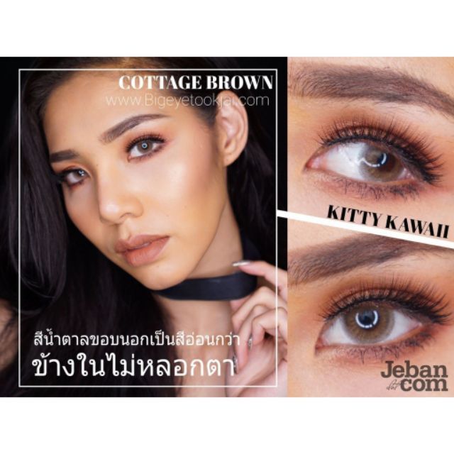 kitty-kawaii-๑-cottage-00-ถึง-1000-brown-gray-contactlens-บิ๊กอาย-คอนแทคเลนส์-ราคาถูก-แถมตลับฟรี