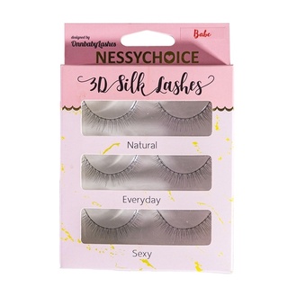 สินค้า Nessychoice ขนตาปลอมขนไหม 3D silk lash (babe)