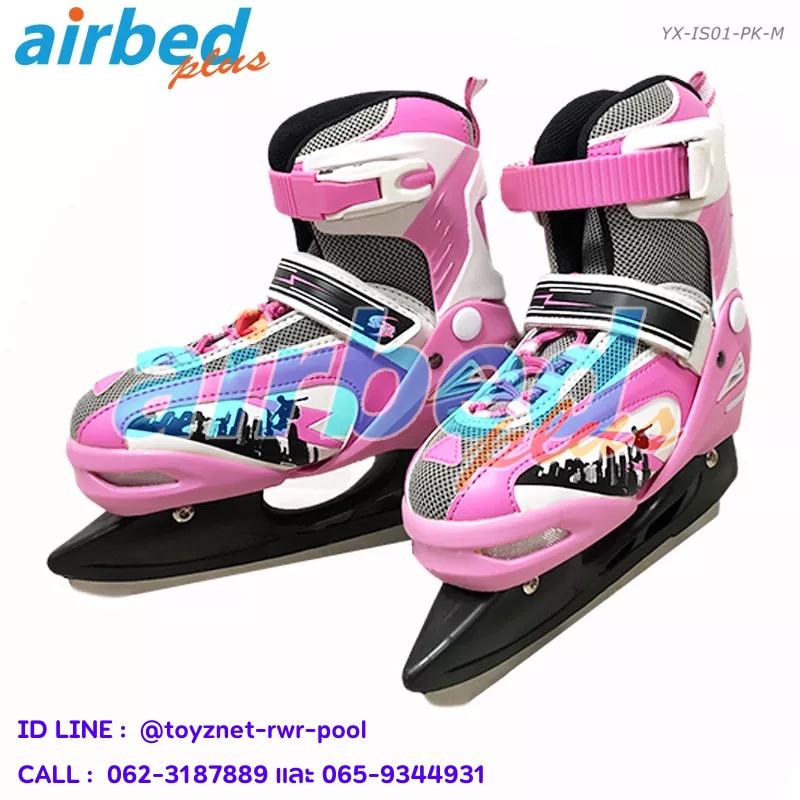 airbedplus-รองเท้าสเก็ตน้ำแข็ง-สีชมพู-size-m-35-38-รุ่น-yx-is01-pk-m