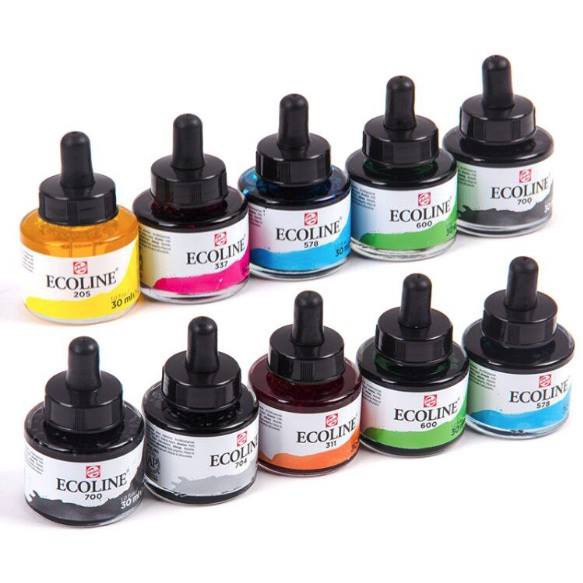 [part 2/3 no.381-579] Talens ecoline dropper ink bottle 30 ml. I สีน้ำ ...