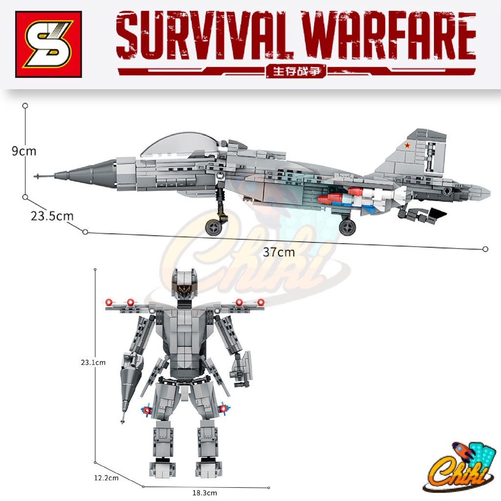 ชุดตัวต่อ-survival-warfare-เครื่องบินเจสเเปงร่างเป็นหุ่นยนต์ได้-sy1564-จำนวน-617-ชิ้น