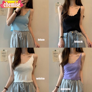 Chemisegrace✨พร้อมส่ง✨เสื้อสายเดี่ยว ผ้ายืด ฟรีไซส์ สีพื้น 4สี 23122