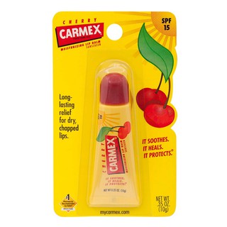 ❤️ไม่แท้คืนเงิน❤️ Carmex Lip Balm Tube Cherry Flavored SPF 5 ลิปบาล์ม กลิ่นเชอรี่ แบบหลอด ช่วยแก้ปากแห้ง แตกเป็นขุย