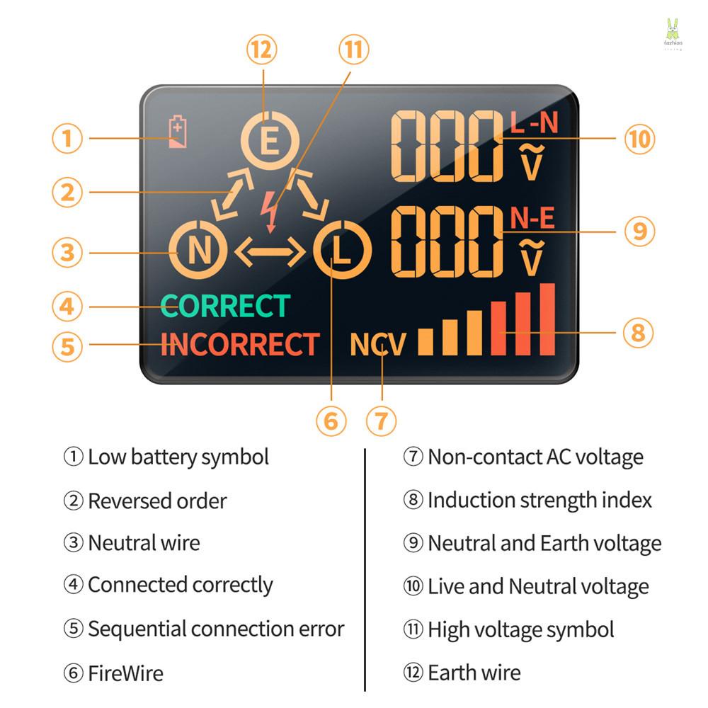 flt-aneng-ac11-เครื่องทดสอบซ็อกเก็ตไฟฟ้า-หน้าจอ-lcd-อเนกประสงค์-rcd-ncv