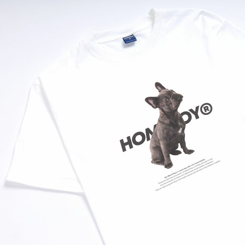 เสื้อยืดสีขาวhomeboy-เสื้อยืดผู้ชายลาย-frenchbulldog