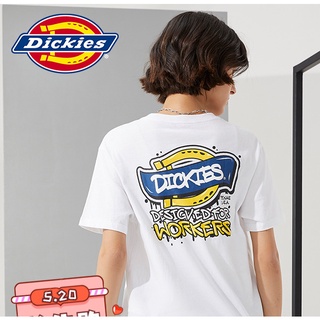 เสื้อยืดแขนสั้นลําลอง ผ้าฝ้าย พิมพ์ลาย Dickies แฟชั่นคู่รัก สําหรับผู้ชาย และผู้หญิง