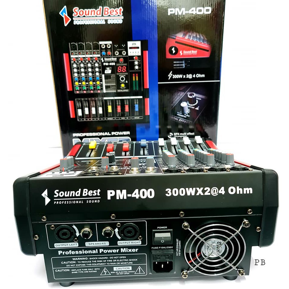 ส่งฟรี-มิกเซอร์ดิจิตอล-sound-best-รุ่น-pm-400-power-mixer-เครื่องเสียง-เครื่องปรับแต่งเสียง-สเตอริโอมิกเซอร์