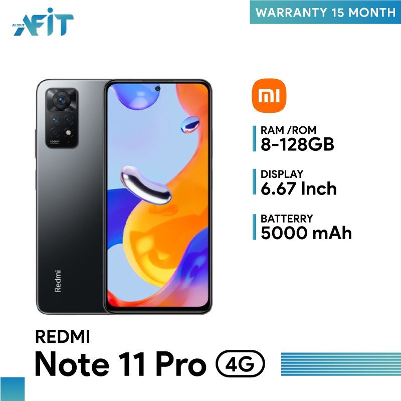 ภาพหน้าปกสินค้าXiaomi Redmi Note 11 Pro 4G (8+128GB) สมาร์ทโฟนกล้องเทพ 108MP หน้าจอ120Hz FHD+ AMOLED DotDisplay // ประกันศูนย์ 15 เดือน จากร้าน all_of_it บน Shopee