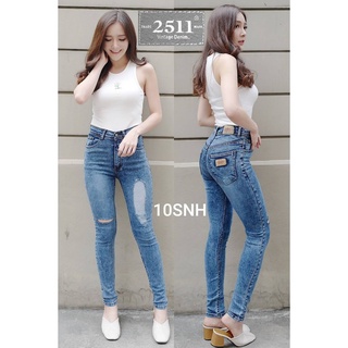 2511 Vintage Jeans by Araya กางเกงยีนส์ ผญ กางเกงยีนส์เอวสูง ยีนส์ยืด เอวสูง ผ้ายืดเข้ารูป No 139