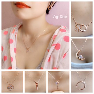 ภาพหน้าปกสินค้า♍️สร้อยคอเพชรCZ Necklace สร้อยคอพร้อมจี้โรสโกลด์ ที่เกี่ยวข้อง