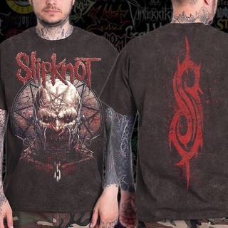 เสื้อยืด พิมพ์ลายวง Slipknot สไตล์วินเทจ Wash_058